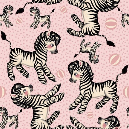 Framed Cute Zebra Pattern Print