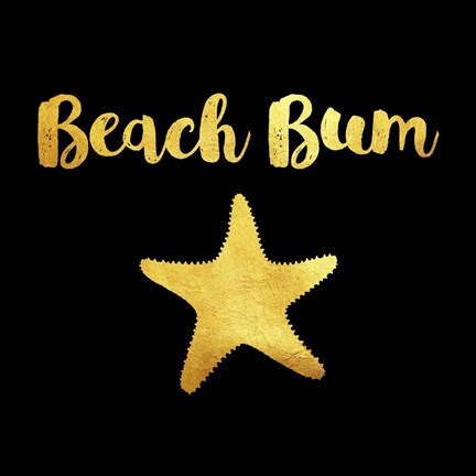 Framed Beach Bum In Black Print