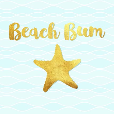Framed Beach Bum Ocean Waves Print