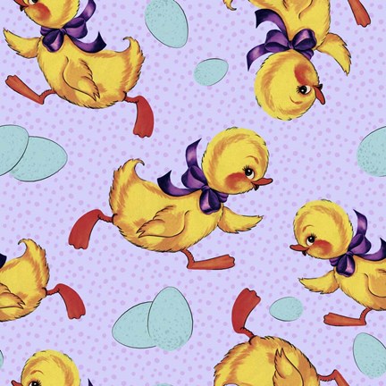 Framed Cute Ducking Pattern Print