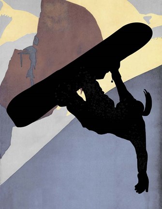 Framed Snowboarding Betty Evening Light Print