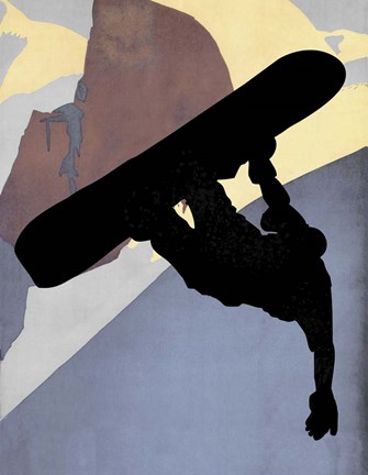 Framed Snowboarding Dude Evening Light Print