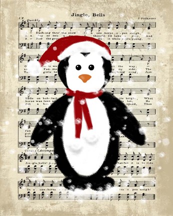 Framed Christmas Penguin Print