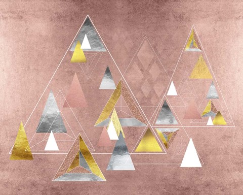 Framed Park Avenue Abstract Geometric Christmas Trees Print