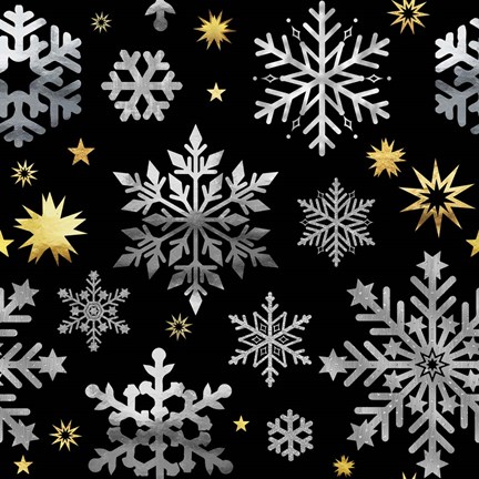Framed Park Avenue Snowflake Pattern Print
