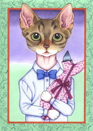 Framed Fish Cat Print