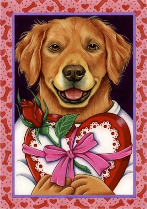 Framed Golden Retriever Chocolate Box Print