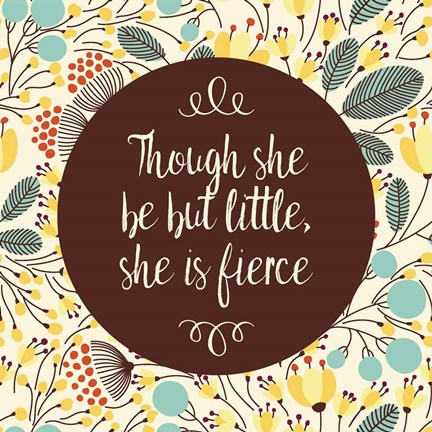 Framed Though She Be But Little - Retro Floral White Print
