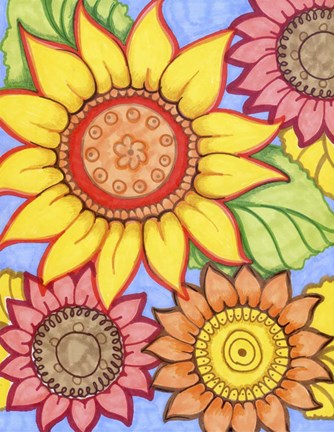 Framed Sunflower Zen Print