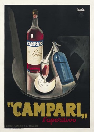 Framed Campari Laperitiv Nizzoli Print