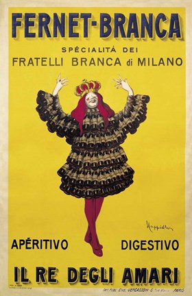 Framed Fernet Branca Yellow Print