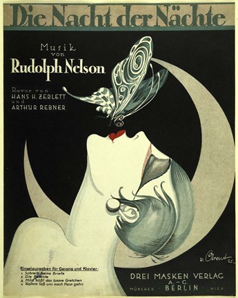 Framed Art Deco Music Sheet Print