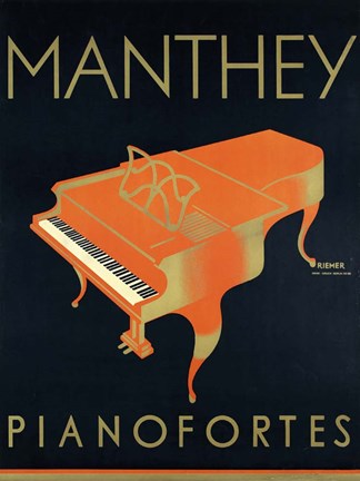Framed Manthey Piano Print