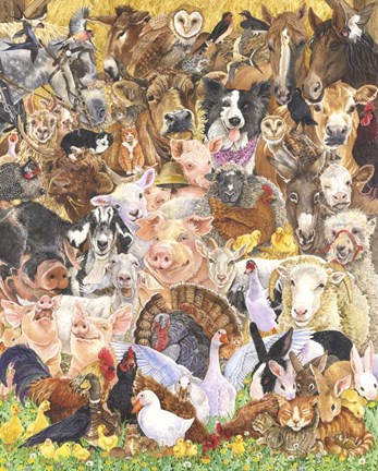 Framed Farm Animals Print