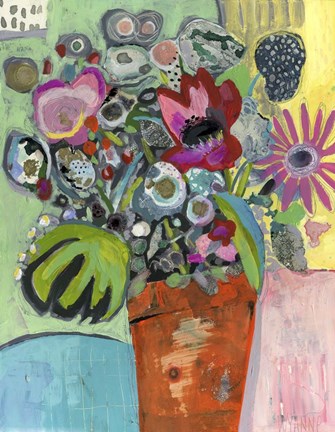 Framed french flowers Print