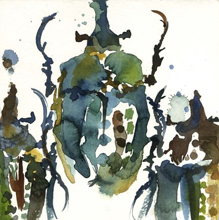 Framed Imaginary Bug Series - Rhino Beetle Print