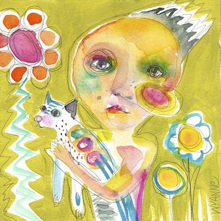 Framed Lazy Old Cat Print