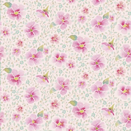 Framed Pink Blossoms Pattern Print