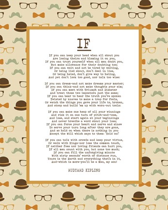 Framed If by Rudyard Kipling - Retro Orange Print
