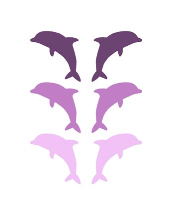 Framed Leaping Dolphins - Purple Print