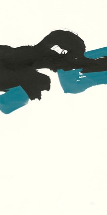 Framed Minimal Panel II Teal Print