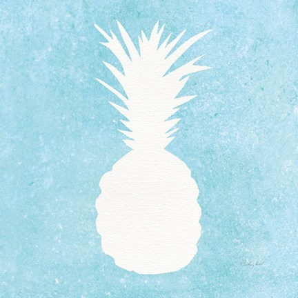 Framed Tropical Fun Pineapple Silhouette I Print