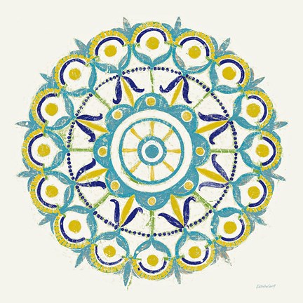 Framed Lakai Circle V Blue and Yellow Print