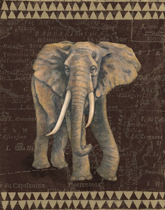 Framed Grand Elephant Traveller Print