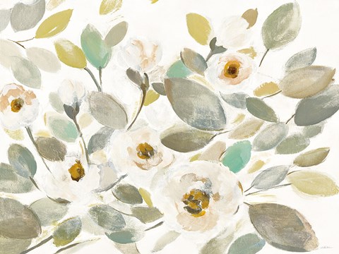 Framed Blooming Branches II on White Print