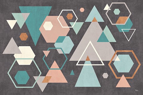 Framed Abstract Geo I Black Print