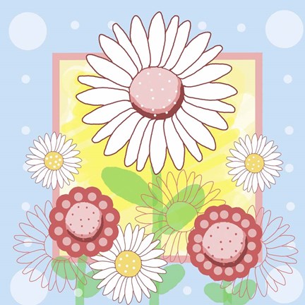 Framed Pastel Daisies Print