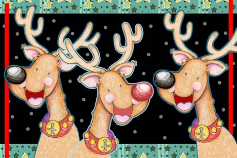 Framed Happy Reindeer Print