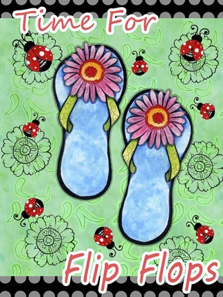 Framed Daisy Flip Flops Print
