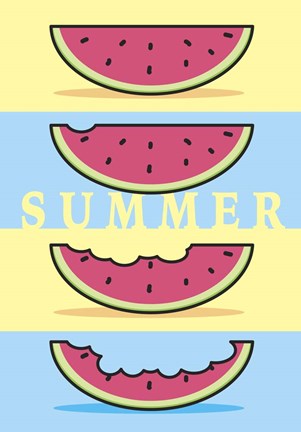 Framed SummerFlag Watermelon Summer 1 Print