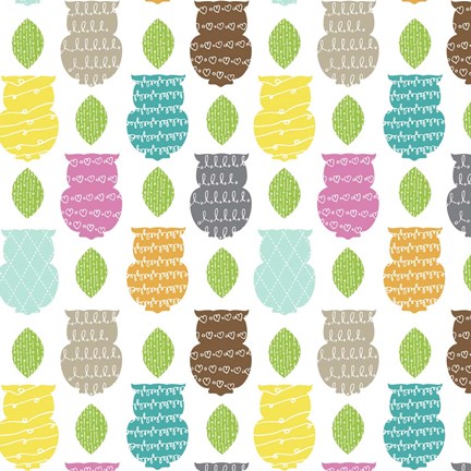 Framed Owl Scribble Print