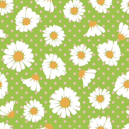 Framed Retro Spring Daisies Print
