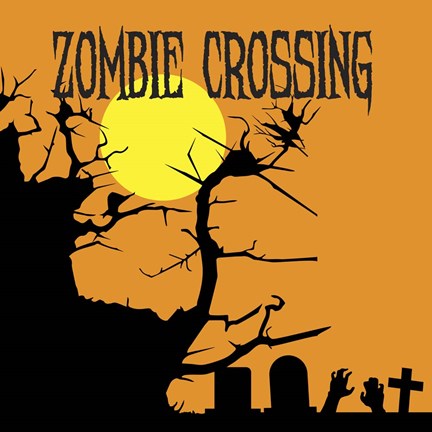 Framed Zombie Crossing Print