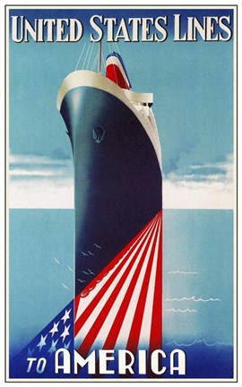 Framed United States lines Print