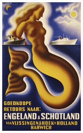 Framed Engeland &amp; Schotland Print