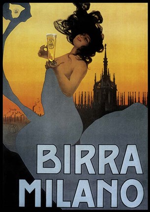 Framed Birra Milano Print