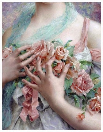 Framed Emile Vernon - The Rose Girl Print