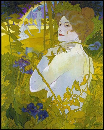 Framed De Feure La Femme A L&#39;iris Print