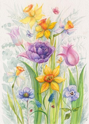 Framed Flowers From A Friend Print