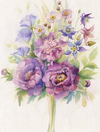 Framed Purple Blooms Print