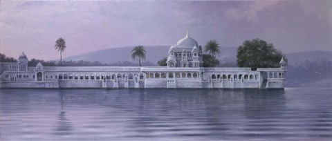 Framed Saijangargh Lake Palace Print