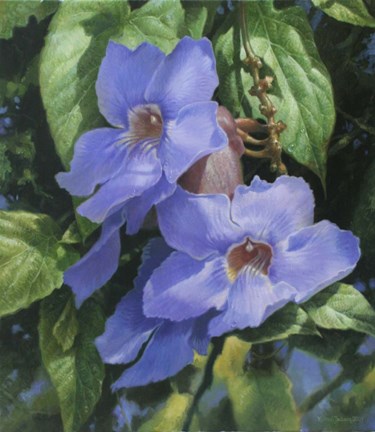 Framed Blue Flowers Print