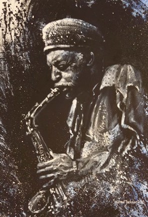Framed Jazz Player Print
