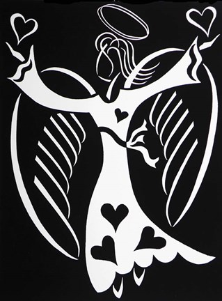 Framed Angel of Love - Black Print