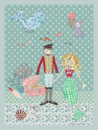 Framed Little Mermaid  B Print