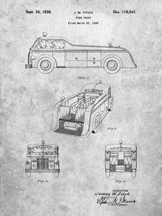 Framed Fire Truck Patent Print